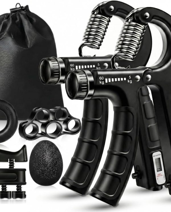 6-Piece Grip Strength Trainer Set, Hand, Finger & Forearm Exercise Equipment for Strength Training
