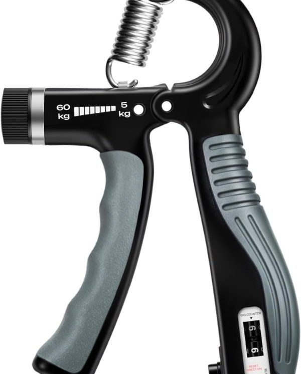 Adjustable Hand Grip Strength Trainer, 11-132 Lbs Resistance, Forearm Exerciser with Built-In Counter