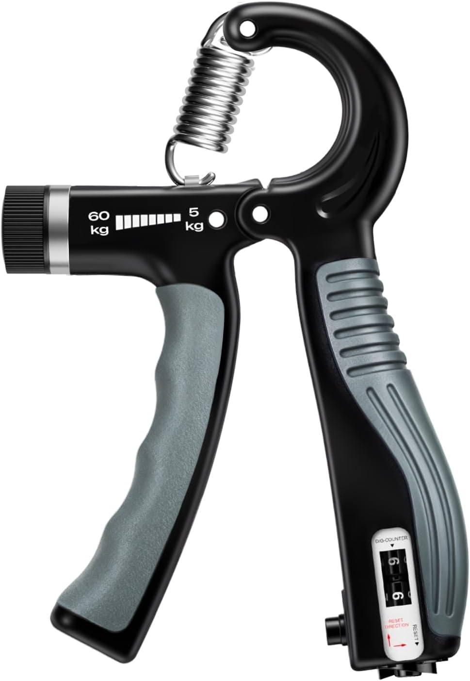 Adjustable Hand Grip Strength Trainer, 11-132 Lbs Resistance, Forearm Exerciser with Built-In Counter