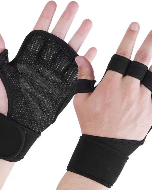 Weight Lifting Gloves with Wrist Wraps, Adjustable Gym Gloves for Men & Women, Grip Support for Strength Training