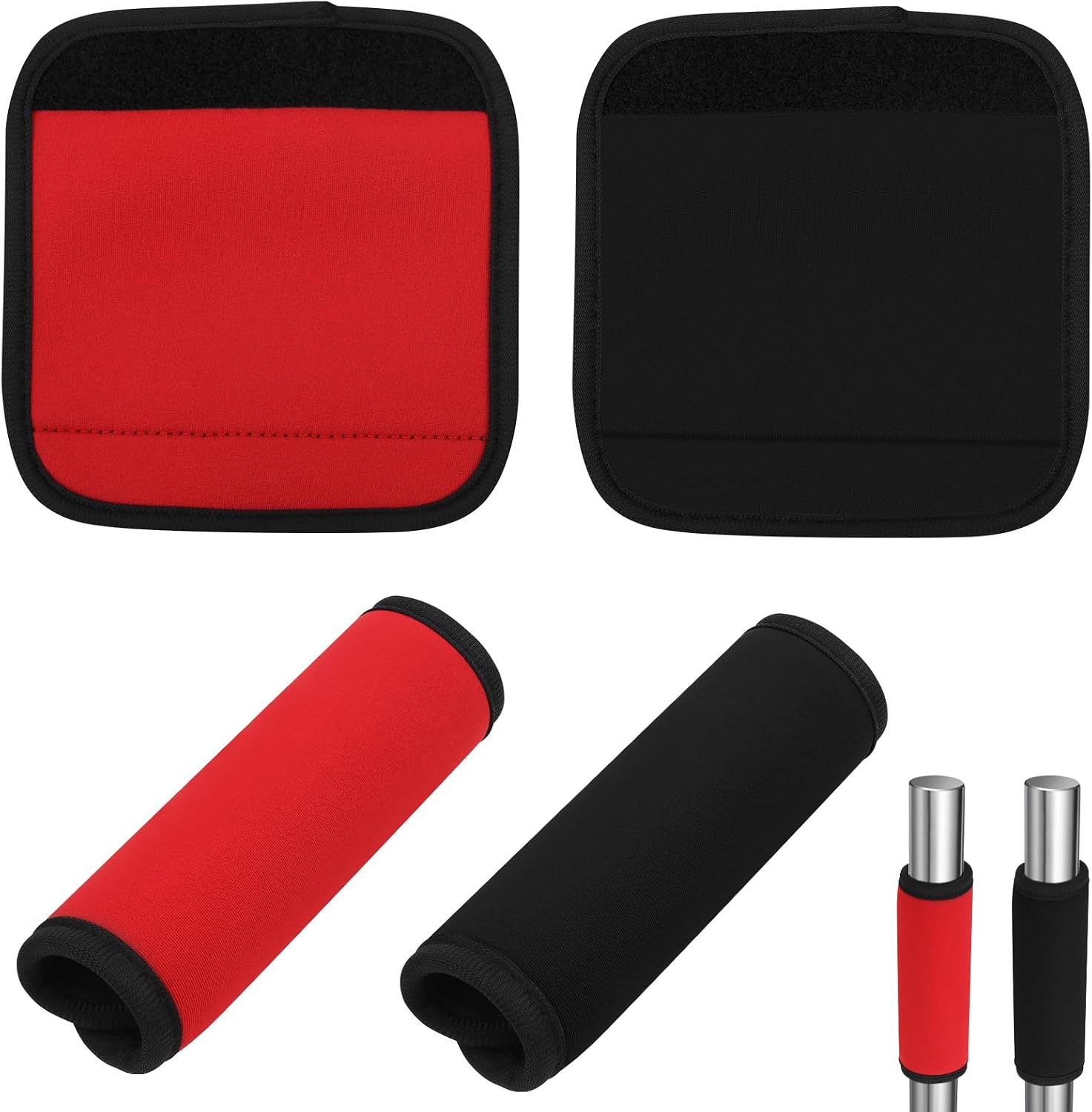 4-Pack Barbell & Dumbbell Grip Pads, Non-Slip Handle Covers with Cushioned Padding for Weightlifting & Home Gym