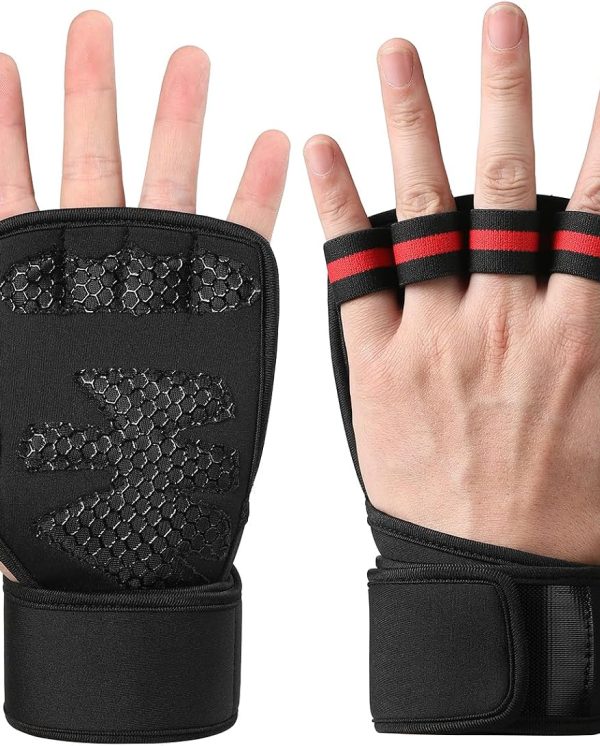 Weight Lifting Workout Gloves for Men & Women, Adjustable Wrist Wraps with Grip Support for Gym & Strength Training