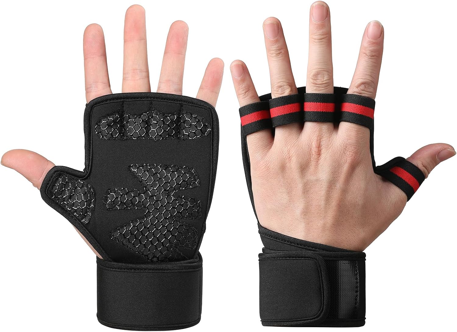 Weight Lifting Workout Gloves for Men & Women, Adjustable Wrist Wraps with Grip Support for Gym & Strength Training