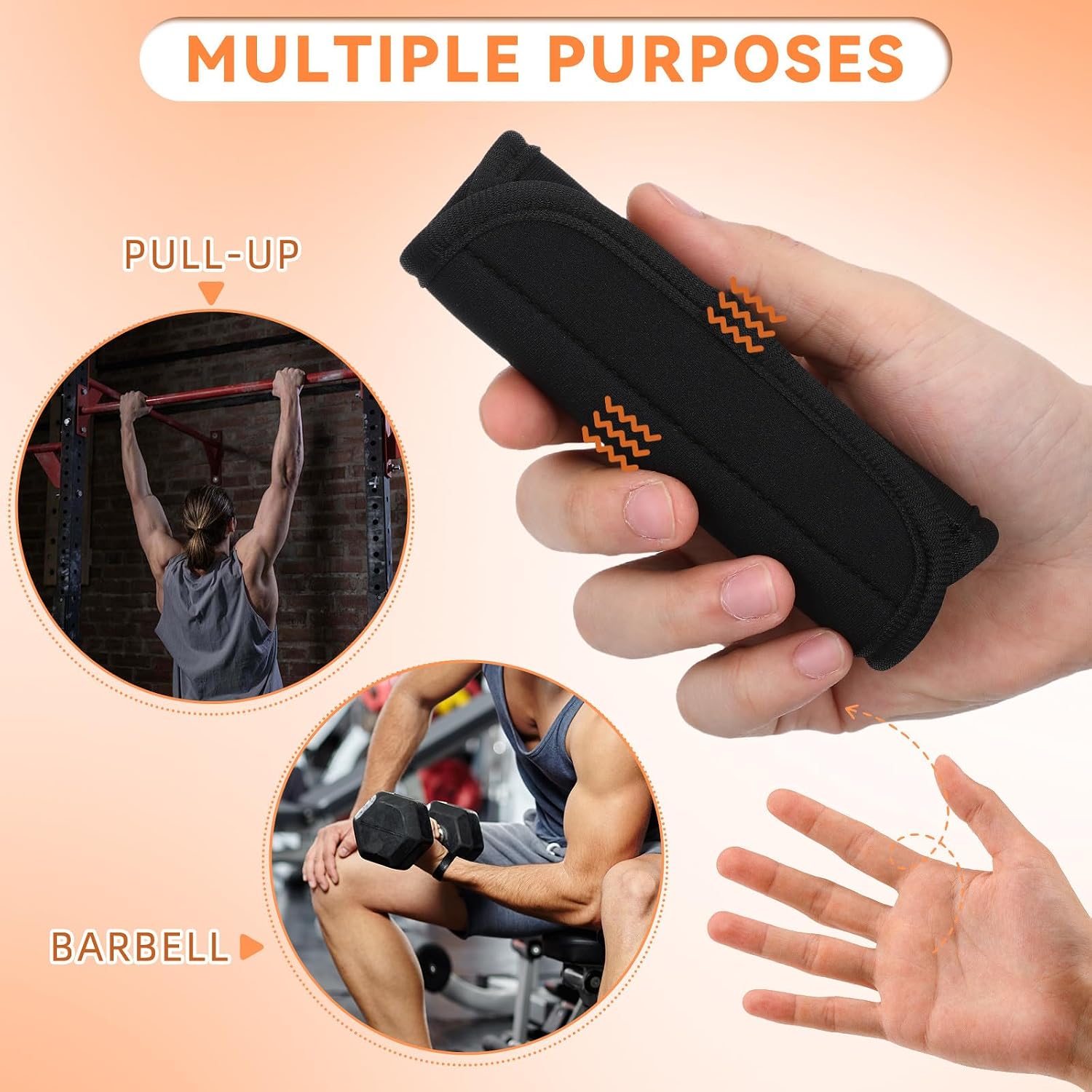 2-Pack Barbell & Dumbbell Grip Pads, Anti-Slip Neoprene Handle Covers for Gym & Strength Training