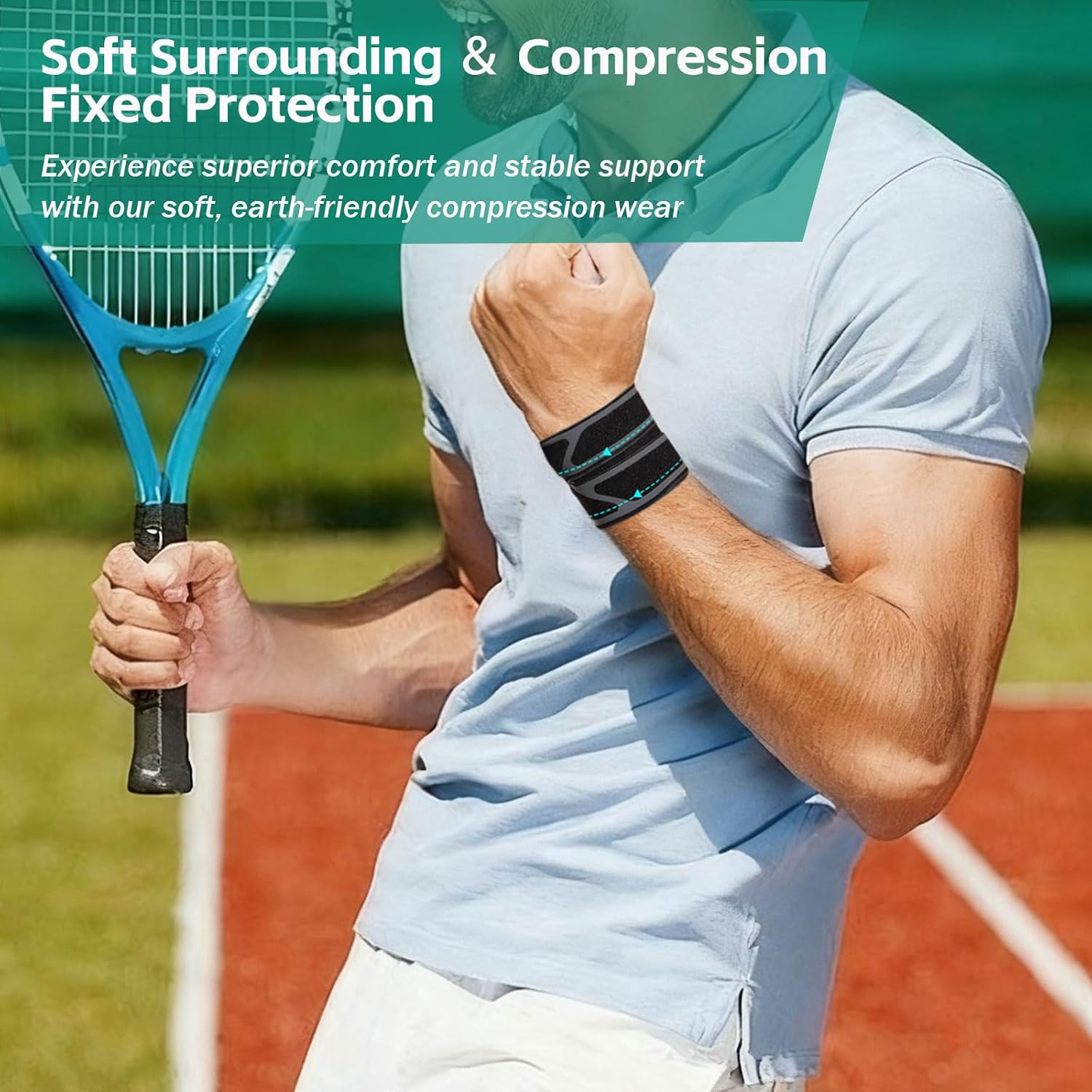 2-Pack Wrist Braces for Right & Left Hands, Ultra-Thin Adjustable Compression Wrist Bands for Sports & Weightlifting
