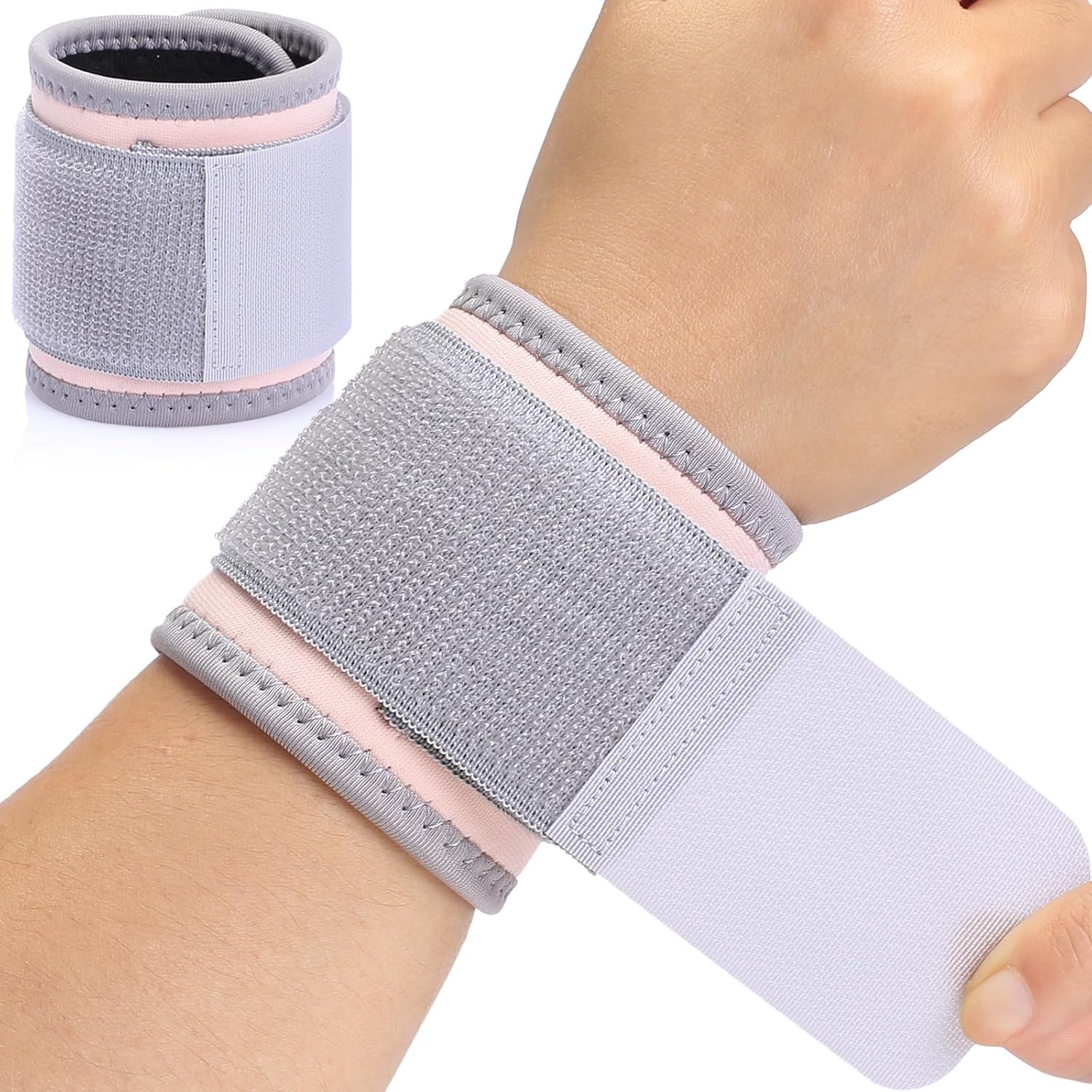 2-Pack Adjustable Wrist Wraps, Elastic Wrist Support Bands for Yoga, Fitness, Sports & Weightlifting