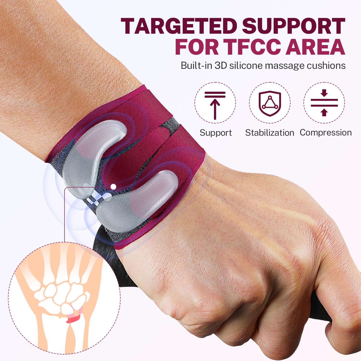 Ultra-Thin Wrist Brace with 3D Gel Pad, Lightweight Wrist Support for Daily Wear & Sports Activities