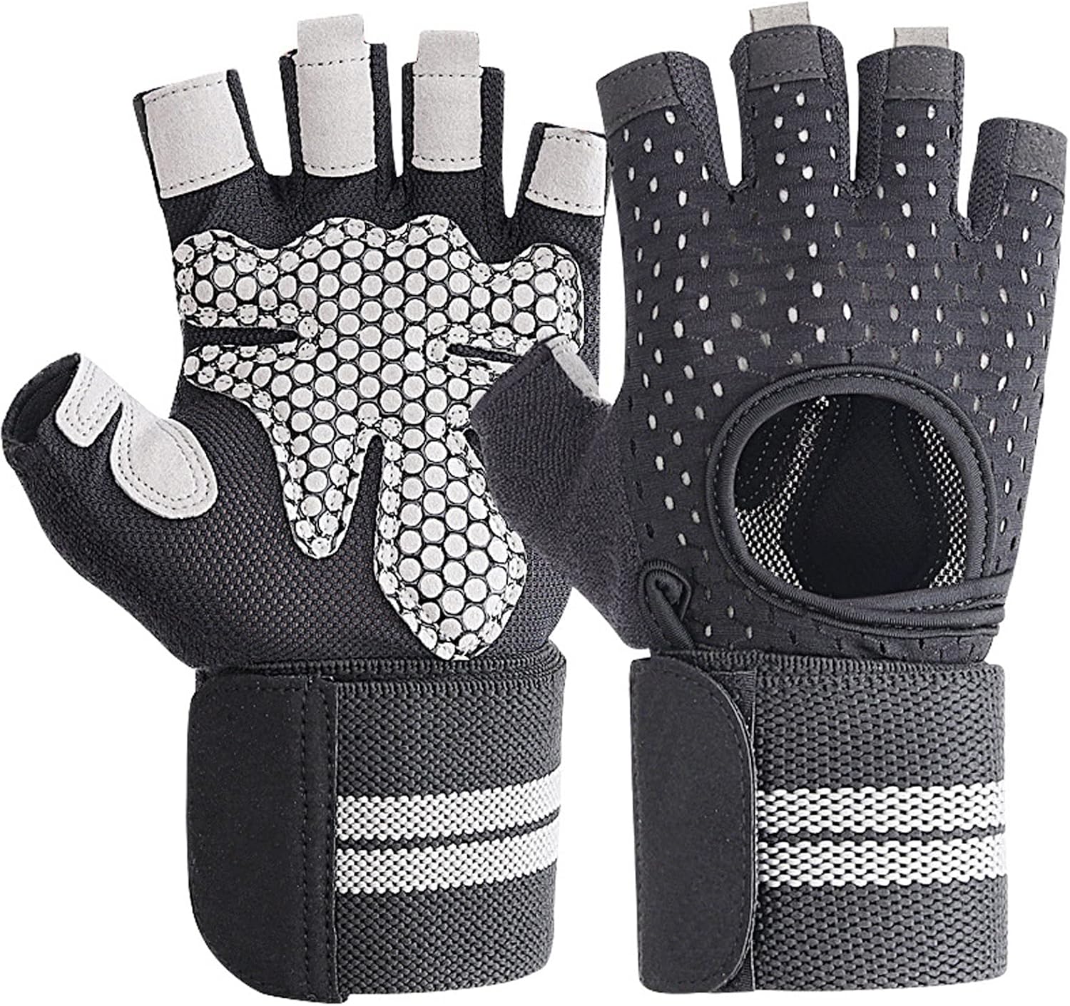 Breathable Weightlifting Gym Gloves for Men & Women, Anti-Slip Exercise Gloves with Adjustable Wrist Support & Full Palm Coverage